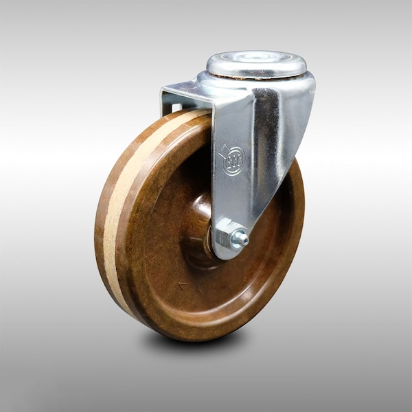5 Inch SS High Temp Phenolic Wheel Swivel Bolt Hole Caster